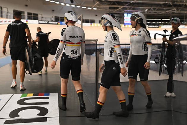 2026 UCI Junior Track World Championships Picture by Mathew Wells SWpix.com - 19 08 2026 - Cycling - 2026 UCI Junior Track World Championships - Heusden-Zolder, Flanders, Belgium - Marie Louise Raake, Lara Colberg, Celine Prochnau of Germany Copyright: x xSWpix.comx(t axPhotographyxHubxLtd)xMathewxWells SWpix.comx SWP-3030-18184