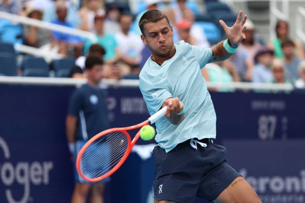 August 19, 2026, Mason, Oh, USA: Cincinnati Open Tennis 2026 - Flavio Cobolli hits a ball against Rafael Jodar in the Cincinnati Open Tennis Tournament held in Mason OH. 2026 08 19. ZUMAPress Mason USA - ZUMAn24_ 20260819_zaf_n24_037 Copyright: xWallyxNellx