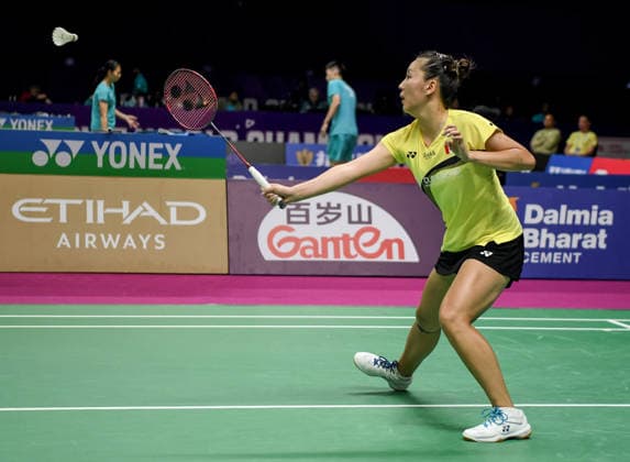 BWF World Championship, WM, Weltmeisterschaft 2026, India vs Canada, women s singles Round of 32 New Delhi, Aug 19 (ANI): Canada™s Wen Yu Zhang in action during the women s singles Round of 32 match against India s PV Sindhu at the BWF World Championship 2026 at Indira Gandhi Indoor Stadium, in New Delhi on Wednesday. NEW DELHI Delhi India Copyright: xANIx ANI_20260819502