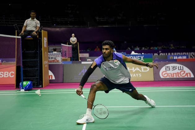 BWF World Championship, WM, Weltmeisterschaft 2026, India vs Sri Lanka, men s singles Round of 32 New Delhi, Aug 19 (ANI): India s Ayush Shetty in action during the men s singles Round of 32 match against Sri Lanka s Dumindu Abeywickrama at the BWF World Championship 2026 at Indira Gandhi Indoor Stadium, in New Delhi on Wednesday. NEW DELHI Delhi India Copyright: xANIx ANI_20260819530