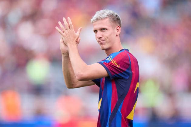 FC Barcelona, Barca v Al Ahly SC - Joan Gamper Trophy Dani Olmo of FC Barcelona reacts to the supporters prior to the Joan Gamper Trophy match between FC Barcelona and Al Ahly at Spotify Camp Nou on August 19, 2026, in Barcelona, Spain. Barcelona Spotify Camp Nou Catalunya Spain 0008_RL_FCBvALH_JG__L1_6153 Copyright: xRicardoxLarreinax