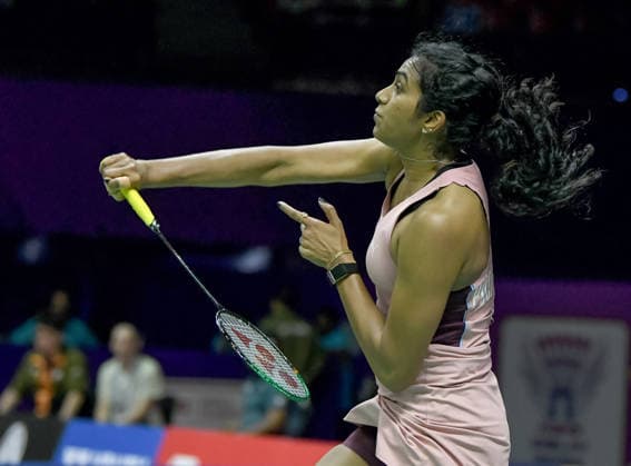 BWF World Championship, WM, Weltmeisterschaft 2026, India vs Canada, women s singles Round of 32 New Delhi, Aug 19 (ANI): India s PV Sindhu in action during the women s singles Round of 32 match against Canada™s Wen Yu Zhang at the BWF World Championship 2026 at Indira Gandhi Indoor Stadium, in New Delhi on Wednesday. NEW DELHI Delhi India Copyright: xANIx ANI_20260819504