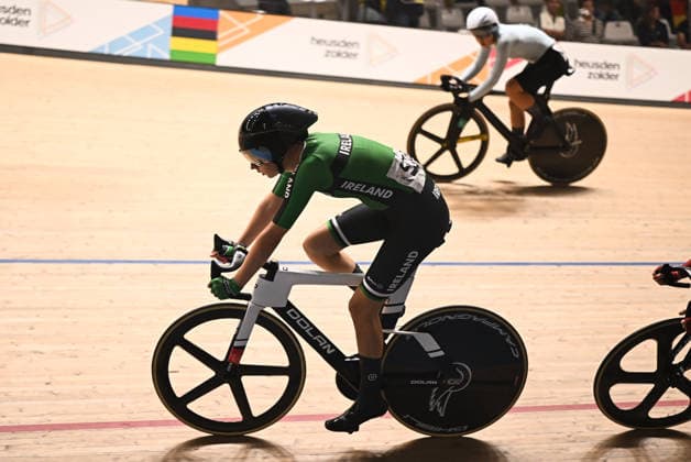 2026 UCI Junior Track World Championships Picture by Mathew Wells SWpix.com - 19 08 2026 - Cycling - 2026 UCI Junior Track World Championships - Heusden-Zolder, Flanders, Belgium - Women Scratch Race Final - Emer Heverin of Ireland Copyright: x xSWpix.comx(t axPhotographyxHubxLtd)xMathewxWells SWpix.comx SWP-3030-18209