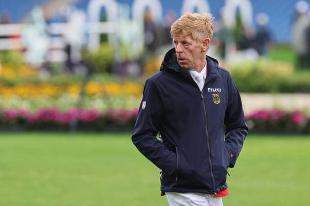 Marcus Ehning (GER, Deutschland) bei der Parcourbesichtigung , Springen, FEI Jumping World Championship, WM, Weltmeisterschaft , Turkish Airlines-Prize, Einzel und Teamwertung, Jumping , AACHEN - FEI World Championships 2026, Weltfest des Pferdesports, Reitsport Weltmeisterschaft 2026, Aachen 2026, Welcome Home 2026, Aachener Soers, 11. bis 23. August 2026, Reitsport, 19.08.2026, Aachen Aachener Soers Deutschland *** Marcus Ehning (GER), Germany, during the course walk; Show Jumping; FEI Jumping World Championship; Turkish Airlines Prize; Individual and Team Competitions; Show Jumping; AACHEN FEI World Championships 2026; World Festival of Equestrian Sports; 2026 Equestrian World Championships; Aachen 2026, Welcome Home 2026, Aachen Soers, August 11–23, 2026, Equestrian Sports, August 19, 2026, Aachen Soers, Germany