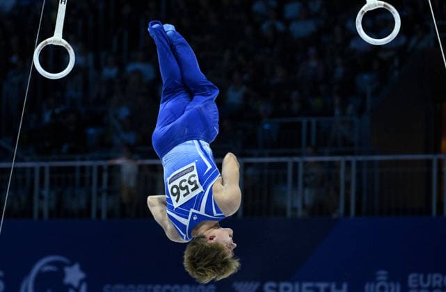 37th European Championships and 15th European Junior Championships in MenÂ s Artistic Gymnastics Akseli Karsikas of Finland competes on the rings during qualification on day 1 of the 2026 Men s Artistic Gymnastics European Championships at Arena Zagreb on August 19, 2026 in Zagreb, Croatia.  MarkoxLukunic PIXSELL