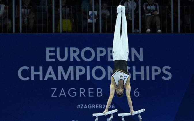 37th European Championships and 15th European Junior Championships in MenÂ s Artistic Gymnastics Timo Eder of Germany competes on the parallel bars during qualification on day 1 of the 2026 Men s Artistic Gymnastics European Championships at Arena Zagreb on August 19, 2026 in Zagreb, Croatia.  MarkoxLukunic PIXSELL