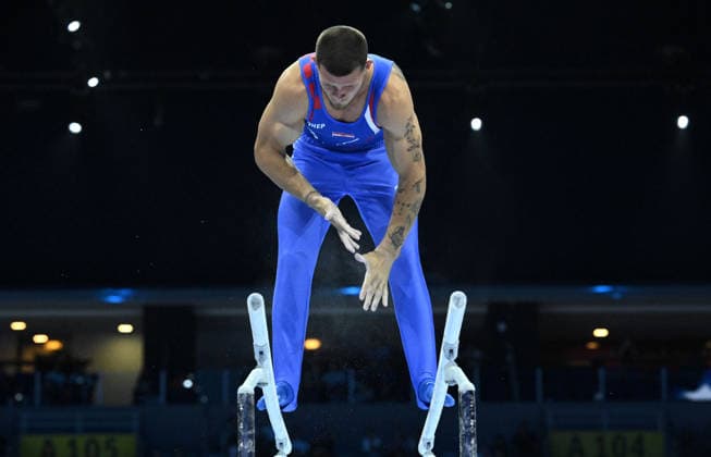37th European Championships and 15th European Junior Championships in MenÂ s Artistic Gymnastics Ilia Kovtun of Croatia competes on the parallel bars during qualification on day 1 of the 2026 Men s Artistic Gymnastics European Championships at Arena Zagreb on August 19, 2026 in Zagreb, Croatia.  MarkoxLukunic PIXSELL