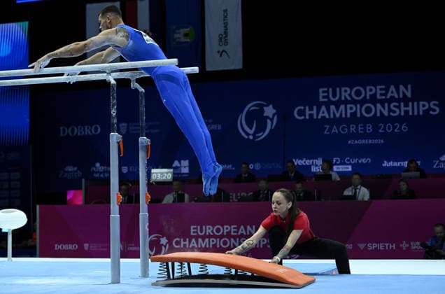 37th European Championships and 15th European Junior Championships in MenÂ s Artistic Gymnastics Ilia Kovtun of Croatia competes on the parallel bars during qualification on day 1 of the 2026 Men s Artistic Gymnastics European Championships at Arena Zagreb on August 19, 2026 in Zagreb, Croatia.  MarkoxLukunic PIXSELL
