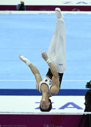 37th European Championships and 15th European Junior Championships in MenÂ s Artistic Gymnastics Radomyr Stelmakh of Germany competes on the horizontal bar during qualification on day 1 of the 2026 Men s Artistic Gymnastics European Championships at Arena Zagreb on August 19, 2026 in Zagreb, Croatia.  MarkoxLukunic PIXSELL