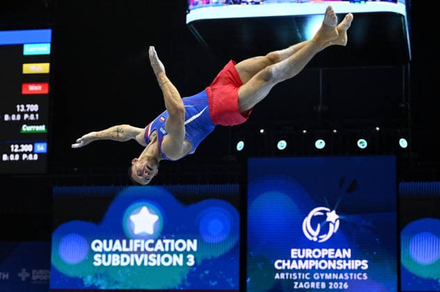 37th European Championships and 15th European Junior Championships in MenÂ s Artistic Gymnastics Ilia Kovtun of Croatia competes on the floor exercise during qualification on day 1 of the 2026 Men s Artistic Gymnastics European Championships at Arena Zagreb on August 19, 2026 in Zagreb, Croatia.  MarkoxLukunic PIXSELL