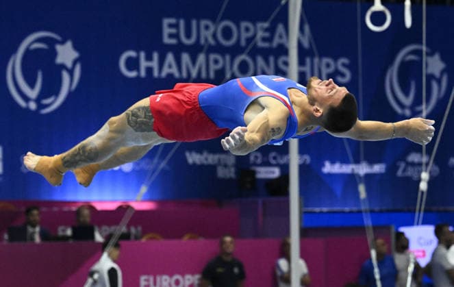 37th European Championships and 15th European Junior Championships in MenÂ s Artistic Gymnastics Ilia Kovtun of Croatia competes on the floor exercise during qualification on day 1 of the 2026 Men s Artistic Gymnastics European Championships at Arena Zagreb on August 19, 2026 in Zagreb, Croatia.  MarkoxLukunic PIXSELL
