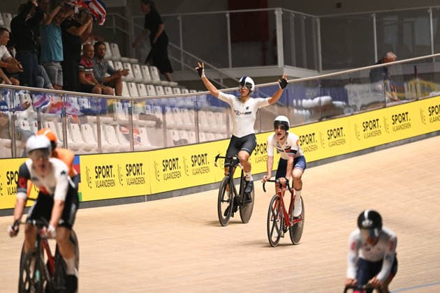 2026 UCI Junior Track World Championships Picture by Mathew Wells SWpix.com - 19 08 2026 - Cycling - 2026 UCI Junior Track World Championships - Heusden-Zolder, Flanders, Belgium - Men™s Scratch Race Final - Raul Esch of Germany wins the gold medal Copyright: x xSWpix.comx(t axPhotographyxHubxLtd)xMathewxWells SWpix.comx SWP-3030-18227