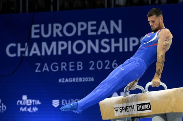 37th European Championships and 15th European Junior Championships in MenÂ s Artistic Gymnastics Ilia Kovtun of Croatia competes on the pommel horse during qualification on day 1 of the 2026 Men s Artistic Gymnastics European Championships at Arena Zagreb on August 19, 2026 in Zagreb, Croatia.  MarkoxLukunic PIXSELL