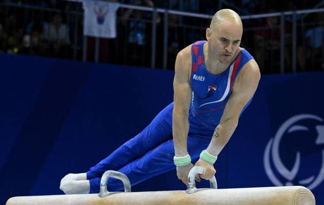 37th European Championships and 15th European Junior Championships in MenÂ s Artistic Gymnastics Filip Ude of Croatia competes on the pommel horse during qualification on day 1 of the 2026 Men s Artistic Gymnastics European Championships at Arena Zagreb on August 19, 2026 in Zagreb, Croatia.  MarkoxLukunic PIXSELL