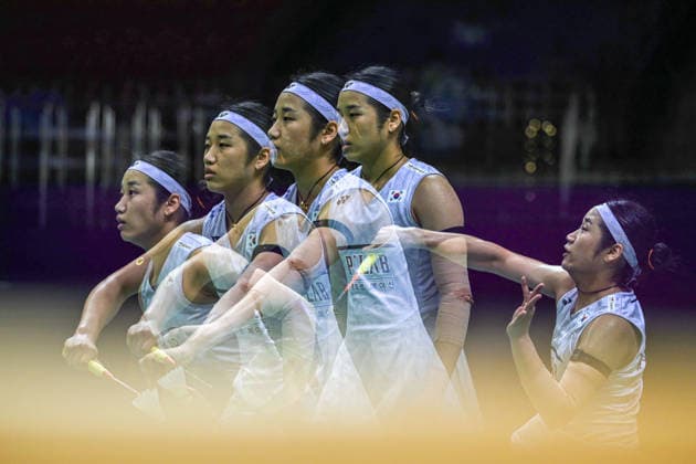 NEW DELHI, INDIA - AUGUST 19: A multiple-exposure image of South Korea™s An Se Young during her women™s singles match against Indonesia™s Thalita Ramadhani Wiryawan at the BWF World Championships 2026 on August 19, 2026 in New Delhi, India. (Photo by Sanchit Khanna Hindustan Times) BWF World Championships 2026