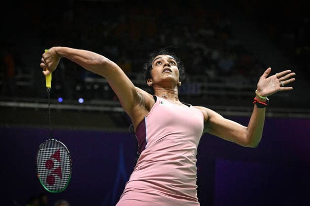 NEW DELHI, INDIA - AUGUST 19: India™s Pusarla V. Sindhu returns a shot against Canada™s Wen Yu Zhang during their women™s singles Round of 32 match on day three of the BWF World Championships 2026 at the Indira Gandhi Indoor Stadium on August 19, 2026 in New Delhi, India. (Photo by Sanchit Khanna Hindustan Times) BWF World Championships 2026