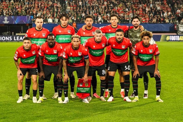 2026-08-19 NEC Nijmegen v Bodo Glimt - UEFA Champions League Play-offs - 1st leg NIJMEGEN, NETHERLANDS - AUGUST 19: Teamphoto of NEC during the UEFA Champions League Play-offs - 1st leg match between NEC Nijmegen and Bodo Glimt at Goffertstadion on August 19, 2026 in Nijmegen, Netherlands. Nijmegen Goffertstadion Netherlands Content not available for redistribution in The Netherlands directly or indirectly through any third parties. Copyright: xAndrexWeeningx