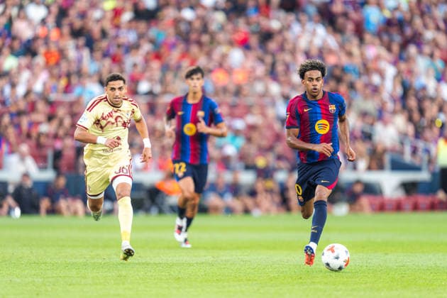 Joan Gamper Trophy between FC Barcelona, Barca and Al-Ahly in Barcelona, Spain. FC Barcelona player (10) Lamine Yamal during Joan Gamper trophy match between FC Barcelona and Al-Ahly in Spotify Camp Nou, Barcelona, Spain, on August 19, 2026. Barcelona Spotify Camp Nou Barcelona Spain