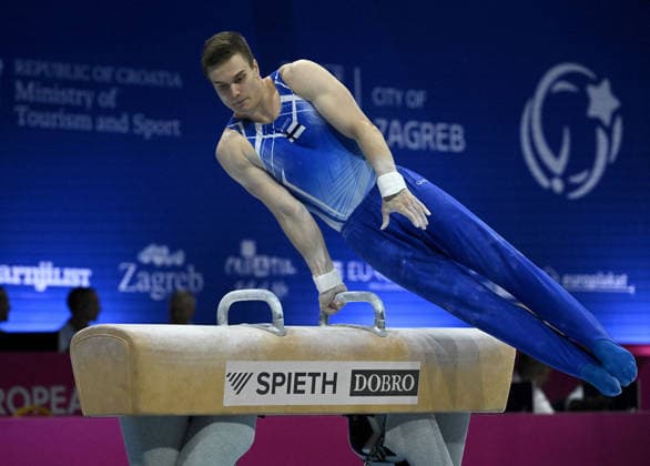 37th European Championships and 15th European Junior Championships in MenÂ s Artistic Gymnastics Marcus Pietarinen of Finland competes on the pommel horse during qualification on day 1 of the 2026 Men s Artistic Gymnastics European Championships at Arena Zagreb on August 19, 2026 in Zagreb, Croatia.  MarkoxLukunic PIXSELL