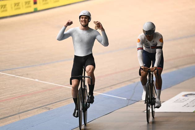 2026 UCI Junior Track World Championships Picture by Mathew Wells SWpix.com - 19 08 2026 - Cycling - 2026 UCI Junior Track World Championships - Heusden-Zolder, Flanders, Belgium - Men™s Team Sprint Final for Gold - Artem Zybin, Mikhail Demish, Zakhar Mokeev of Athlete Individual Neutralwins the gold medal Copyright: x xSWpix.comx(t axPhotographyxHubxLtd)xMathewxWells SWpix.comx SWP-3030-18261