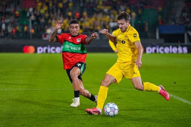 NIJMEGEN , 19-08-2026 , Stadium De Goffert , season 2026 2027 , UEFA Champions League play-offs 1st leg football , match between NEC Nijmegen and Bodo Glimt , picture shows NEC player Emre Mor NEC - Bodo Glimt  x205853816x Copyright: