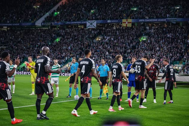 SOCCER - UEFA CL, Celtic vs LASK GLASGOW,SCOTLAND,19.AUG.26 - SOCCER - UEFA Champions League, play-off, Celtic Glasgow vs Linzer ASK. Image shows the team of Lask.  GEPAxpictures xManuelxBinder