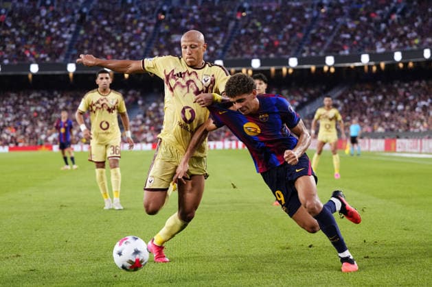 FC Barcelona, Barca v Al Ahly - Joan Gamper Trophy BARCELONA, SPAIN - AUGUST 19: Hamza Abdelkarim centre-forward of Barcelona in action during the Joan Gamper Trophy between FC Barcelona and Al Ahly SC at Spotify Camp Nou on August 19, 2026 in Barcelona, Spain. Jose Hernandez Anadolu Barcelona Spain. Editorial use only. Please get in touch for any other usage.  Copyright: x2026xAnadoluxJosexHernandezx