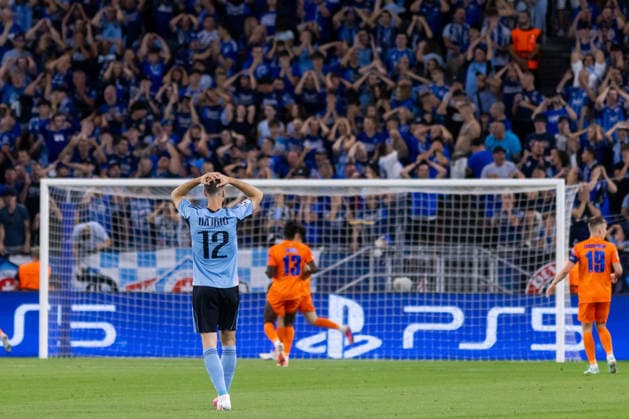 Kenan Bajric of SK Slovan Bratislava seen during UEFA Champions league first play-off game between teams of SK Slovan Bratislava and Celje (Dominika Kortvelyesiova Ball Raw Images) Bratislava Tehelne Pole stadium Slovakia Copyright: xDominikaxKortvelyesiovax DKOR1700