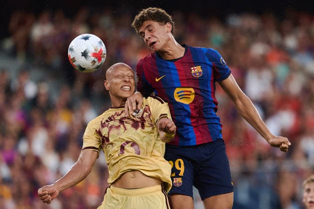 ESP: La Festa del Gamper Estrella Damm FC Barcelona, Barca v Al-Ahly Hamza Abdelkarim of Barcelona during friendly match Joan Gamper Trophy 2026 La Festa del Gamper Estrella Damm FC Barcelona v Al-Ahly played at Spotify Camp Nou Stadium in Barcelona on August 19th, 2026 in Spain Barcelona Spain Futbol *** ESP La Festa del Gamper Estrella Damm: FC Barcelona vs. Al Ahly. Hamza Abdelkarim of Barcelona during the 2026 Joan Gamper Trophy friendly match. La Festa del Gamper Estrella Damm: FC Barcelona vs. Al Ahly was played at Spotify Camp Nou Stadium in Barcelona on August 19, 2026, in Spain. Barcelona, Spain. Soccer Copyright: xGerardxFrancox xAgenciaxLOFx
