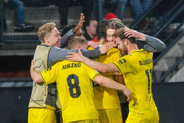 Champions League-kvalifisering, playoff: NEC Nijmegen - Bodo Glimt Nijmegen 20260819. playoff-kampen i Champions League-kvalifiseringen mellom mellom NEC Nijmegen og Bodo Glimt pa Goffertstadion. Foto: Patrick Post NTB Nijmegen Nederland EDITORIAL USE ONLY. RESTRICTED USE FOR BETTING COMPANIES Ref:_SPOEznQfW3PiIw.jpg *** Champions League Qualifying, Playoff: NEC Nijmegen vs. Bodo Glimt, Nijmegen, August 19, 2026. The Champions League qualifying playoff match between NEC Nijmegen and Bodo Glimt at Goffert Stadium. Photo by Patrick Post, NTB, Nijmegen, Netherlands. EDITORIAL USE ONLY. RESTRICTED USE FOR BETTING COMPANIES.  Copyright: xPatrickxPostx xNTBx