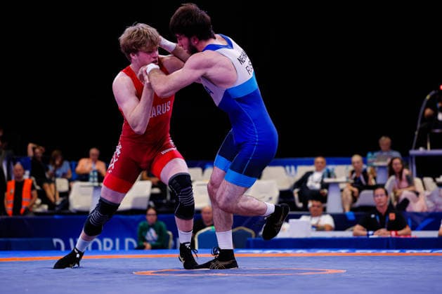 U20 World Championships 82kg GR - Ramazan Nekhai (RUS) df. Kiryl Valeuski (BLR) *** U20 World Championships, 82 kg Greco-Roman: Ramazan Nekhai (RUS) defeated Kiryl Valeuski (BLR) Copyright: xKostadinxAndonovx