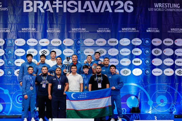 U20 World Championships Team Podium GR: Bronze: Uzbekistan *** U20 World Championships Team Podium: Bronze, Uzbekistan Copyright: xKostadinxAndonovx
