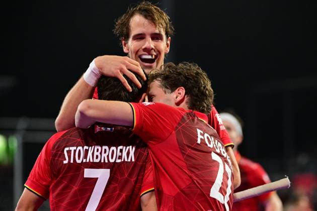 RECORD DATE NOT STATED Belgium s Thibeau Stockbroekx celebrates after scoring during a hockey game between Belgian Lions and Malaysia, the third (out of three) matches during the group stage of the men s 2026 Hockey World Cup, Saturday 30 December 1899 in Wavre. The 2026 edition of the Hockey World Cup takes place in Belgium and The Netherlands from August 15 to August 30. DIRKxWAEM  x183791198x