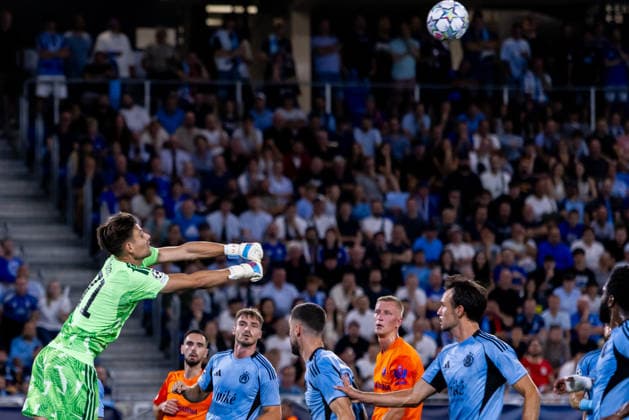 Dominik Takac of SK Slovan Bratislava seen during UEFA Champions league first play-off game between teams of SK Slovan Bratislava and Celje (Dominika Kortvelyesiova Ball Raw Images) Bratislava Tehelne Pole stadium Slovakia Copyright: xDominikaxKortvelyesiovax DKR_6038