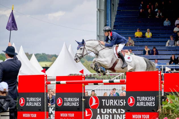 AACHEN, GERMANY - 19 AUGUST, 2026: BRASH Scott, GBR, riding, Hello Mango - The Turkish Airlines Prize, Jumping, FEI World Championships Aachen 2026 at Aachen Soers. For editorial use only. Resale or distribution is prohibited.  Copyright: xVitaliixKliuievx