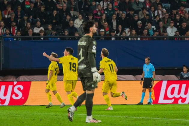 Champions League-kvalifisering, playoff: NEC Nijmegen - Bodo Glimt Nijmegen 20260819. Bodo Glimt feirer 0-3 malet under playoff-kampen i Champions League-kvalifiseringen mellom mellom NEC Nijmegen og Bodo Glimt pa Goffertstadion. Foto: Patrick Post NTB Nijmegen Nederland EDITORIAL USE ONLY. RESTRICTED USE FOR BETTING COMPANIES Ref:_SPOD-aK02iNkec.jpg *** Champions League Qualifying, Playoff: NEC Nijmegen vs. Bodo Glimt, Nijmegen, August 19, 2026. Bodo Glimt celebrates a 3-0 victory during the Champions League qualifying playoff match between NEC Nijmegen and Bodo Glimt at Goffert Stadium. Photo: Patrick Post, NTB, Nijmegen, Netherlands. EDITORIAL USE ONLY RESTRICTED USE FOR BETTING COMPANIES  Copyright: xPatrickxPostx xNTBx