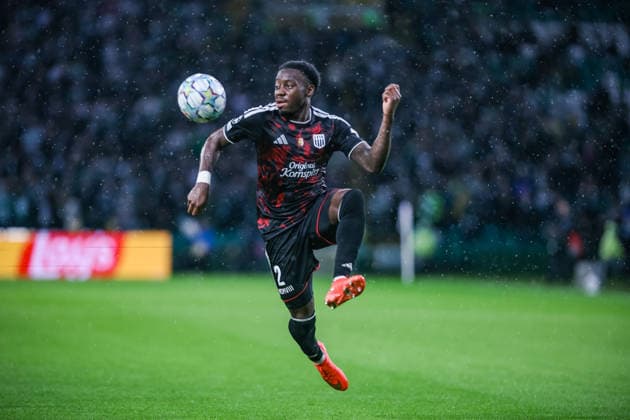 SOCCER - UEFA CL, Celtic vs LASK GLASGOW,SCOTLAND,19.AUG.26 - SOCCER - UEFA Champions League, play-off, Celtic Glasgow vs Linzer ASK. Image shows George Bello (LASK).  GEPAxpictures xManuelxBinder