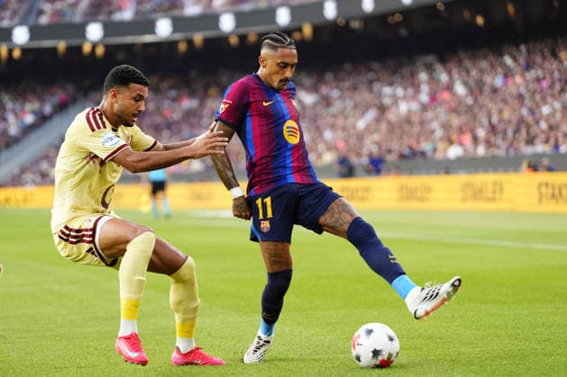 FC Barcelona, Barca v Al Ahly - Joan Gamper Trophy BARCELONA, SPAIN - AUGUST 19: Raphinha right winger of Barcelona and Brazil in action during the Joan Gamper Trophy between FC Barcelona and Al Ahly SC at Spotify Camp Nou on August 19, 2026 in Barcelona, Spain. Jose Hernandez Anadolu Barcelona Spain. Editorial use only. Please get in touch for any other usage.  Copyright: x2026xAnadoluxJosexHernandezx