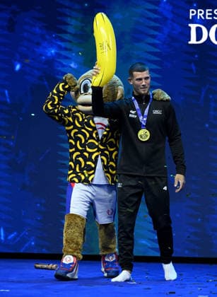 37th European Championships and 15th European Junior Championships in MenÂ s Artistic Gymnastics Gold medalist Illia Kovtun of Croatia pose during the medal ceremony for All-Around Final on day 1 of the 2026 Men s Artistic Gymnastics European Championships at Arena Zagreb on August 19, 2026 in Zagreb, Croatia.  MarkoxLukunic PIXSELL