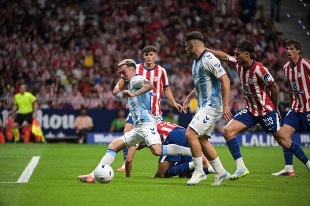 ESP: Atletico de Madrid vs Malaga CF - La Liga EA Sports MADRID, SPAIN - AUGUST 19: Joaquin Munoz of Malaga CF during the match between AtlÃ tico de Madrid and Malaga CF of La Liga EA Sports on August 19, 2026 at Riyadh Air Metropolitano Stadium in Madrid, Spain. (Photo by Samuel Carreno) Madrid Madrid Madrid Spain Copyright: xSamuelxCarrenox samcargad_190826_66-17