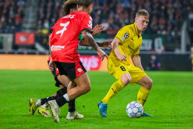 Champions League-kvalifisering, playoff: NEC Nijmegen - Bodo Glimt Nijmegen 20260819. playoff-kampen i Champions League-kvalifiseringen mellom mellom NEC Nijmegen og Bodo Glimt pa Goffertstadion. Foto: Patrick Post NTB Nijmegen Nederland EDITORIAL USE ONLY. RESTRICTED USE FOR BETTING COMPANIES Ref:_SPOT7L2Ot29DS4.jpg *** Champions League Qualifier, Playoff: NEC Nijmegen vs. Bodo Glimt, Nijmegen, August 19, 2026. The Champions League qualifying playoff match between NEC Nijmegen and Bodo Glimt at Goffert Stadium. Photo by Patrick Post, NTB, Nijmegen, Netherlands. EDITORIAL USE ONLY. RESTRICTED USE FOR BETTING COMPANIES.  Copyright: xPatrickxPostx xNTBx
