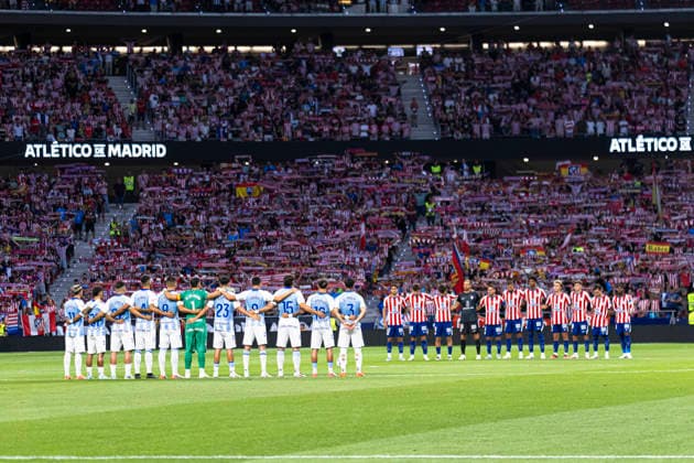ESP: Atletico de Madrid v Malaga CF La Liga EA Sports Squads during a Liga EA Sports match between Atletico de Madrid and Malaga CF at Estadio Riyadh Air Metropolitano on August 19, 2026 in Madrid, Spain. Madrid Madrid Spain Football *** ESP Atlético de Madrid vs. Málaga CF La Liga EA Sports Squads during an EA Sports La Liga match between Atlético de Madrid and Málaga CF at Estadio Riyadh Air Metropolitano on August 19, 2026, in Madrid, Spain Madrid Madrid Spain Soccer Copyright: xAlejandroxMatiasx