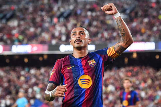 January 8, 2016, Barcelona, Spain, Spain: Raphael DIAS BELLOLI (Raphinha) of Barcelona celebrates his goal during the Joan Gamper Trophy, Friendly match between FC Barcelona, Barca and Al Ahly SC at Spotify Camp Nou Stadium on August 19, 2026 in Barcelona, Spain. Barcelona Spain - ZUMAm308 20160108_zsp_m308_001 Copyright: xMatthieuxMirvillex
