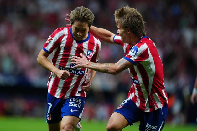 Atletico Madrid v Malaga CF - LaLiga EA Sports MD1 Lee Kang-In of Atletico Madrid celebrates his team s first with Pablo Barrios of Atletico Madrid goal during the LaLiga EA Sports match between Atletico Madrid and Malaga CF at Metropolitano Stadium on August 19, 2026 in Madrid, Spain. Madrid Metropolitano Stadium Madrid Spain Copyright: xGokhanxTanerx xPSxImagesxGokhanxTanerx