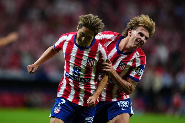 Atletico Madrid v Malaga CF - LaLiga EA Sports MD1 Lee Kang-In of Atletico Madrid celebrates his team s first with Pablo Barrios of Atletico Madrid goal during the LaLiga EA Sports match between Atletico Madrid and Malaga CF at Metropolitano Stadium on August 19, 2026 in Madrid, Spain. Madrid Metropolitano Stadium Madrid Spain Copyright: xGokhanxTanerx xPSxImagesxGokhanxTanerx