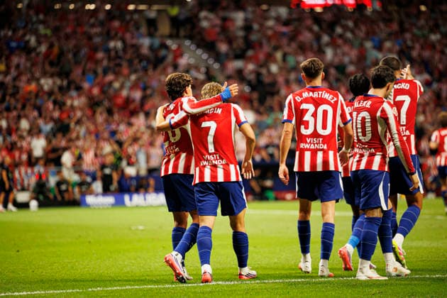 Lee Kang-in seen celebrating after scoring goal during LaLiga EA SPORTS 2026 2027 game between teams of Atletico de Madrid and Malaga CF (Maciej Rogowski Ball Raw Images) Madrid Estadio Civitas Metropolitano Spain Copyright: xMaciejxRogowskix maciejrogowski_atletico_malaga_2627_small-21
