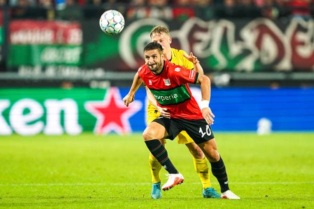 2026-08-19 NEC Nijmegen v Bodo Glimt - UEFA Champions League Play-offs - 1st leg NIJMEGEN, NETHERLANDS - AUGUST 19: Dusan Tadic of N.E.C. Nijmegen during the UEFA Champions League Play-offs - 1st leg match between NEC Nijmegen and Bodo Glimt at Goffertstadion on August 19, 2026 in Nijmegen, Netherlands. Nijmegen Goffertstadion Netherlands Content not available for redistribution in The Netherlands directly or indirectly through any third parties. Copyright: xAndrexWeeningx