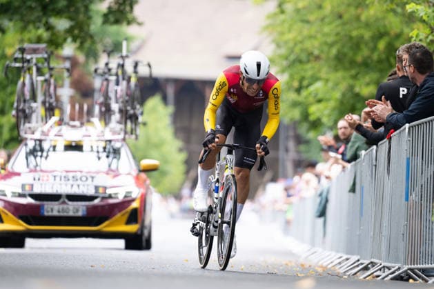 Lidl Deutschland Tour, Prolog, 19.08.2026 Jenthe Biermans (BEL, Cofidis) Bad Orb Germany *** Lidl Germany Tour, Prolog, August 19, 2026 Jenthe Biermans (BEL), Cofidis, Bad Orb, Germany Copyright: xCarlaxHilgerx