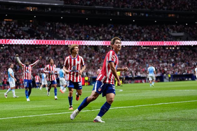August 19, 2026, Madrid, Madrid, Spain: Kang-in Lee of Atletico de Madrid celebrates after scoring his team s first goal during the Spanish League, LaLiga EA Sports, football match played between Atletico de Madrid and Malaga CF at Riyadh Air Metropolitano stadium on August 19, 2026, in Madrid, Spain. Madrid Spain - ZUMAa181 20260819_zaa_a181_148 Copyright: xDennisxAgyemanx