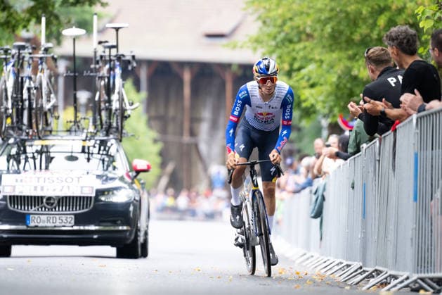 Lidl Deutschland Tour, Prolog, 19.08.2026 Giulio Pellizzari (ITA, RED BULL - BORA - HANSGROHE) Bad Orb Germany *** Lidl Germany Tour, Prolog, August 19, 2026 Giulio Pellizzari (ITA), RED BULL BORA HANSGROHE Bad Orb, Germany Copyright: xCarlaxHilgerx